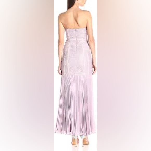 JS Collection Women's Multi-Lace Strapless Seamed Gown with Pleated Skirt - Picture 5 of 11